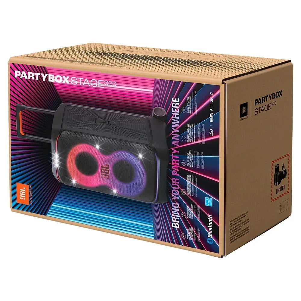 2026 JBL PartyBox Stage 320 Przenośny głośnik Bluetooth na imprezy – czarny