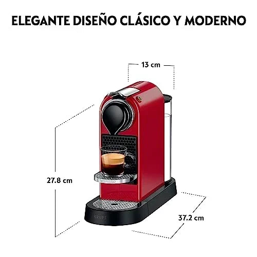 2025 Ekspres do kawy na kapsułki Krups Nespresso Pixie Redesign | Espresso i Lungo | Styl industrialny | Niskie zużycie energii | Automatyczne wyłączanie | Regulowana tacka | Kapsułki nadające się do recyklingu | Model XN306T