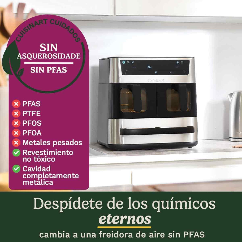 Frytkownica beztłuszczowa i piekarnik Cuisinart Tri Zone 13,6 l, bez PFAS | 3 strefy | 2 kosze 4,3 l + piekarnik 5 l | 9 funkcji: smażenie, pieczenie, grillowanie, opiekanie, podgrzewanie, suszenie, pizza, tostowanie, tryb ręczny