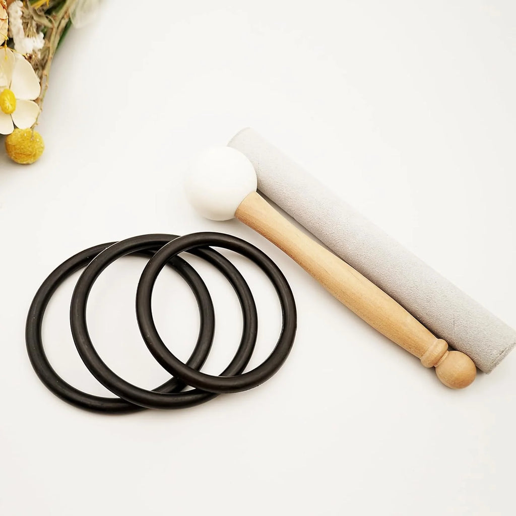 Hye-eun 3-częściowy zestaw kryształowych mis śpiewających od 15,2 do 25,4 cm, 432 Hz, 25,4 cm, 20,3 cm, do medytacji, jogi, z futerałem, do utrzymania równowagi i terapii