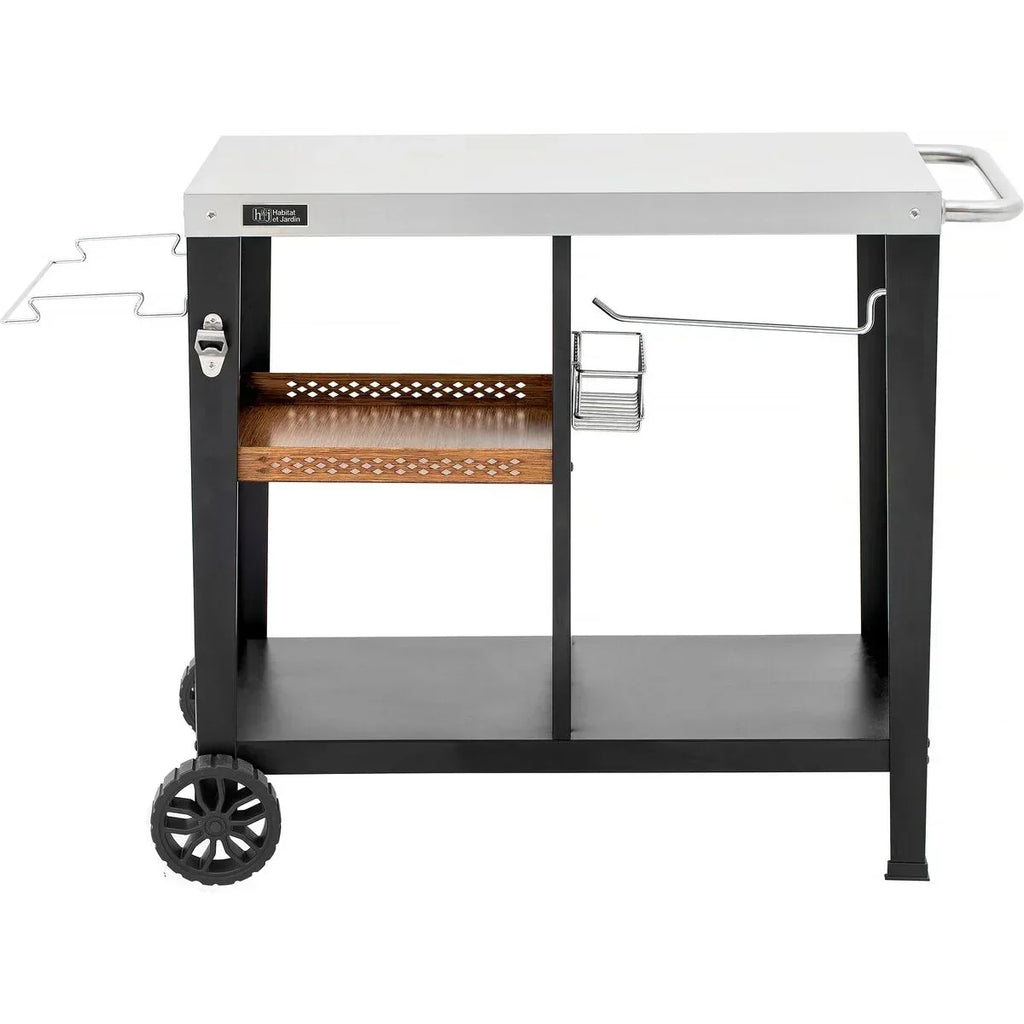 Wózek Serwisowy Do Grillowania "gelia" 117 X 59 Cm - Stal Nierdzewna - Czarny