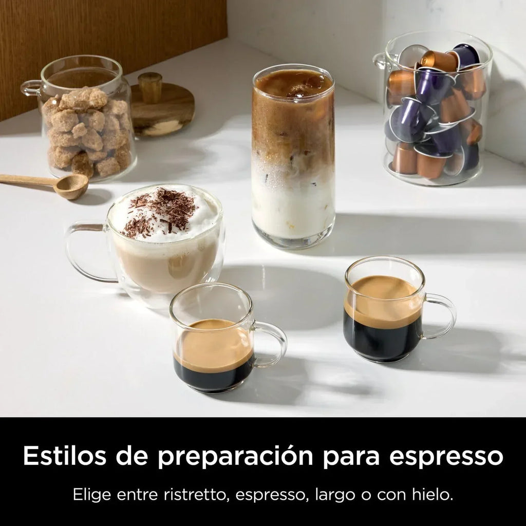 Ekspres do kawy Ninja Prestige CFN802EU 2 w 1 na kawę mieloną i w kapsułkach, ze zintegrowanym spieniaczem, do przygotowywania kaw latte, kaw mrożonych i flat white, kolor czarny