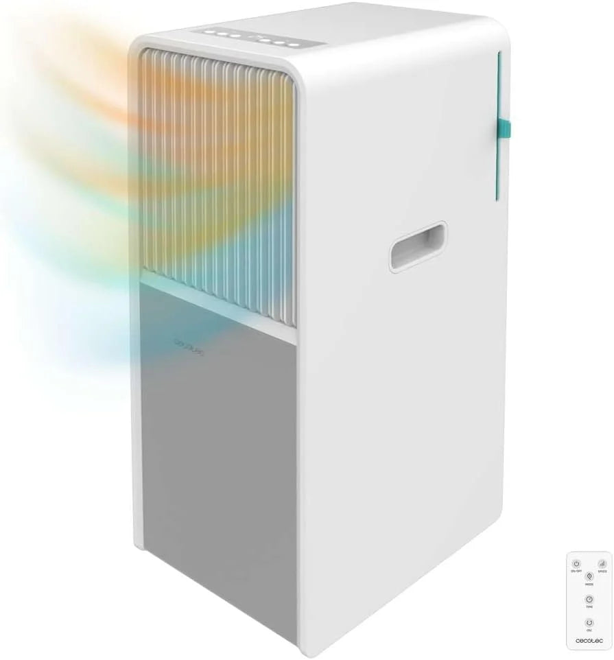 Cecotec Przenośny Klimatyzator z Pilotem i Pompą Ciepła ForceClima 9450 Style Heating, 9000 BTU, Dotykowy, Wyświetlacz LED, 5 Trybów, 2 Prędkości, Osuszacz, Timer, 16 m², Biały