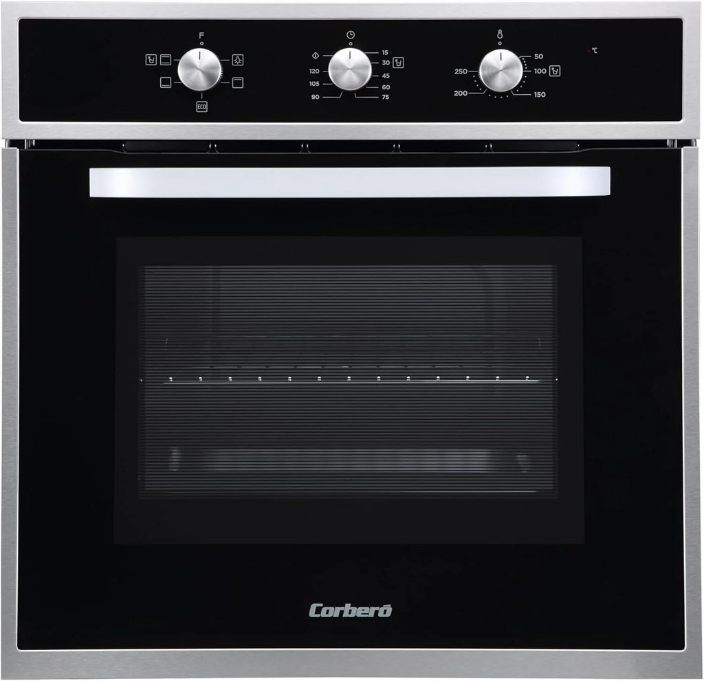 Corberó — Piekarnik konwekcyjny 70L | CCHM603X | 60x60x58 cm | Konwencjonalny z 4 Programami | Oświetlenie wewnętrzne | Czyszczenie hydrolityczne | Drzwi z podwójnego szkła | 2100W | Czarny profil ze stali nierdzewnej