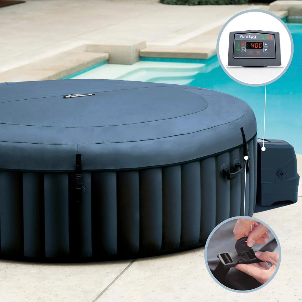 Intex SPA Dmuchane 4 Osobowe Bubble Massage Granatowe (55084)