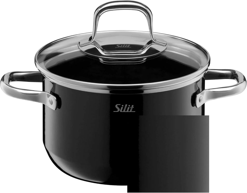 Silit Elegance Zestaw Garnków Indukcyjnych, Stal Nierdzewna 18/8, Przezroczysty/Czarny, 4 Sztuki