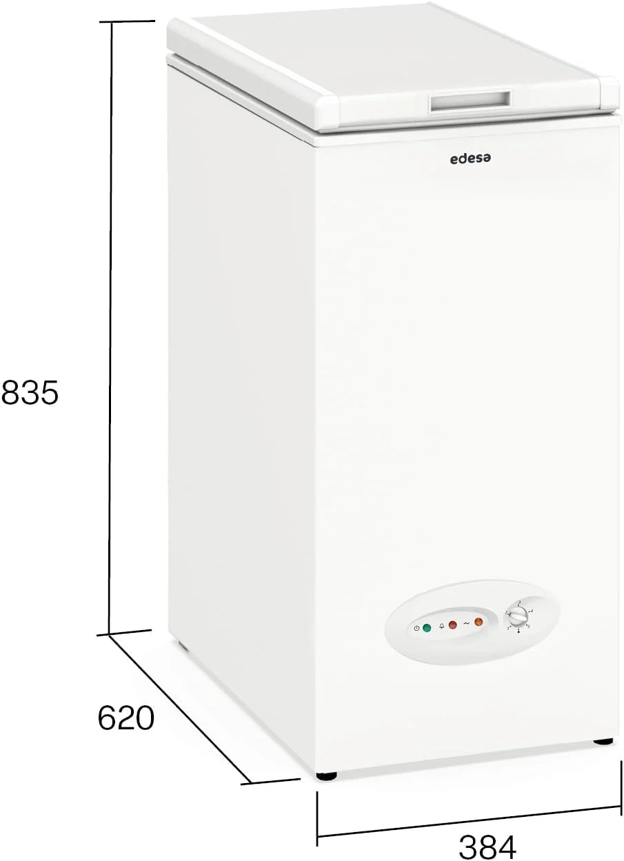 Edesa Congelador Horizontal EZH-0611, Wysokość 0.84 m, Regulowany Termostat, Łatwe Czyszczenie, Wbudowany Alarm, Niski Poziom Hałasu, Duża Pojemność 59 l, Moc 60W, Kolor Biały