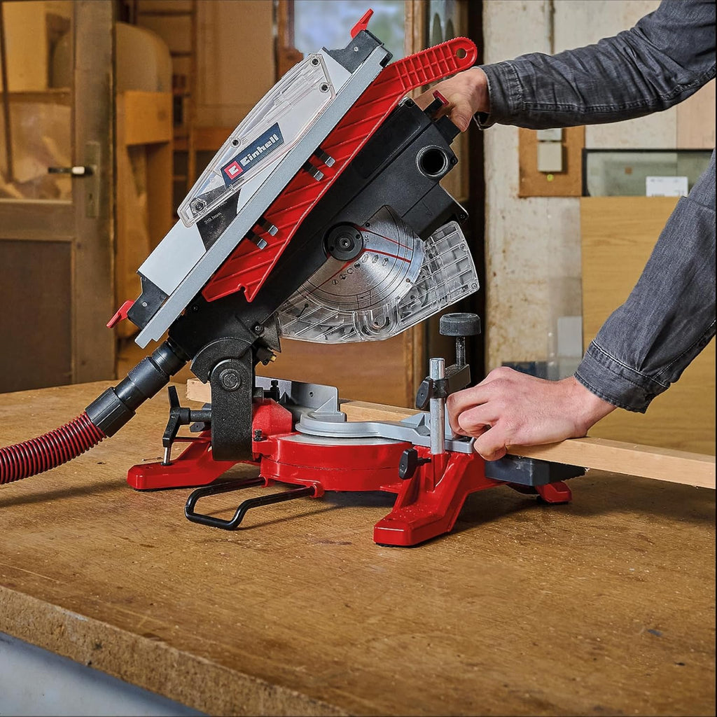 Einhell Ukośnica i pilarka stołowa TE-MS 216 T (1500W, tarcza Ø216mm, szerokość cięcia 120mm, głębokość cięcia 55mm, z laserem liniowym, funkcja piły stołowej)