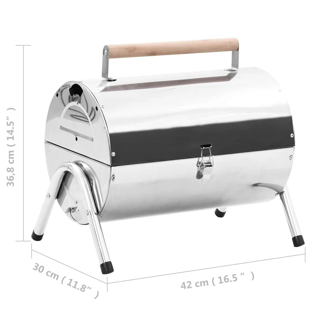 Grill węglowy stołowy ze stali nierdzewnej, podwójny ruszt, VidaXL