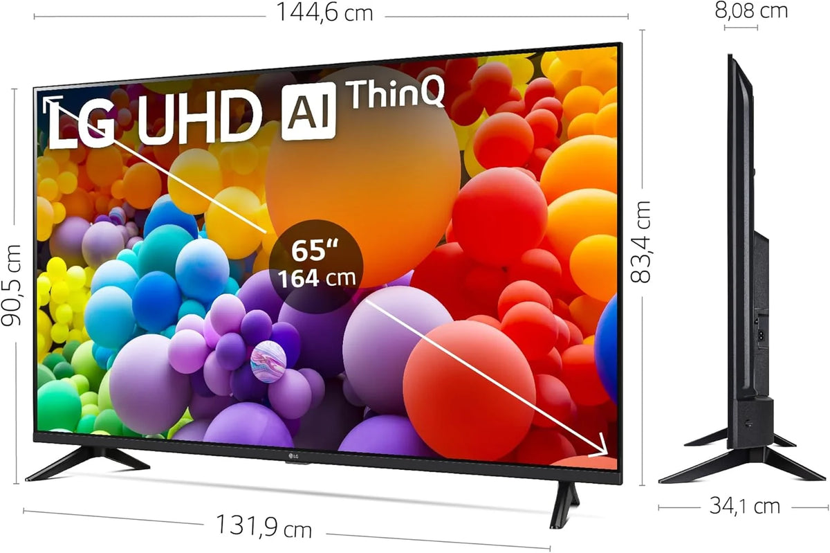 65UT73006LA 65 ",UHD 4K, Seria UT73, Smart TV, WebOS24, Procesor a5, HDR10, Dolby Digital Plus, SmartTV, 3840x2160, Czarny