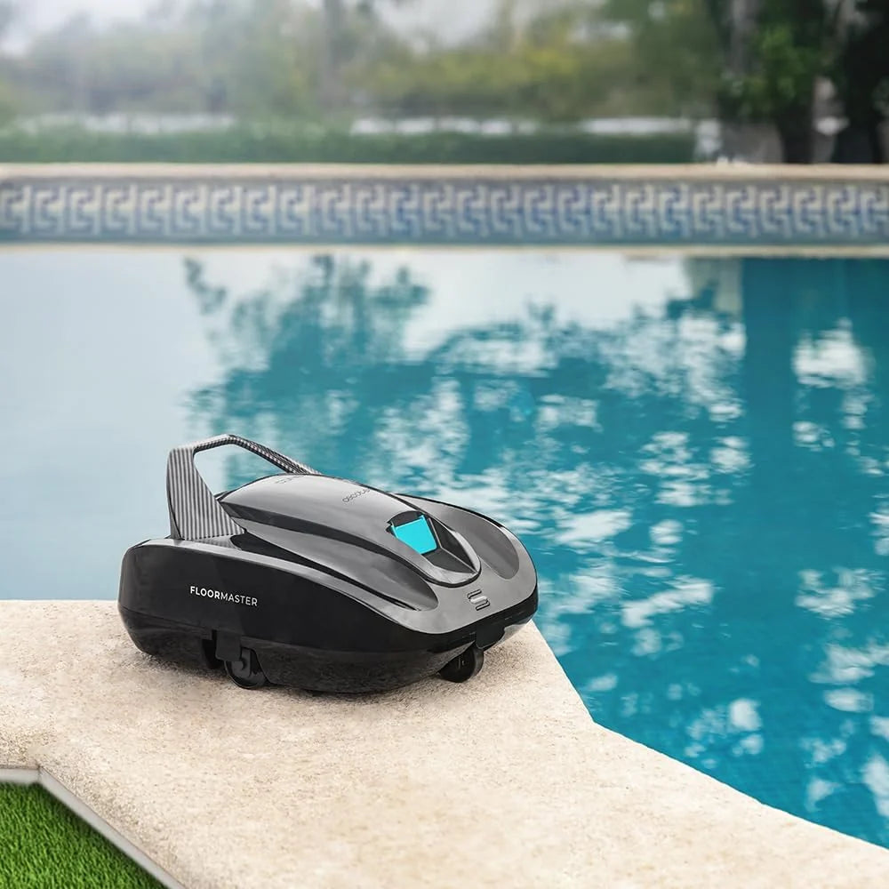Cecotec Robot do czyszczenia basenu bezprzewodowy Conga Pooldroid 2000 FloorMaster. Czas pracy 100 min, Basen bez pochyłości, do 80m2, Maksymalna głębokość 2,5m, Pojemność 2,5L, Filtr o wysokiej wydajności