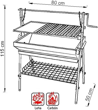 Imex EL ZORRO 71764 – Grill z płytą do smażenia i podnośnikiem, czarny, 80x50x115cm