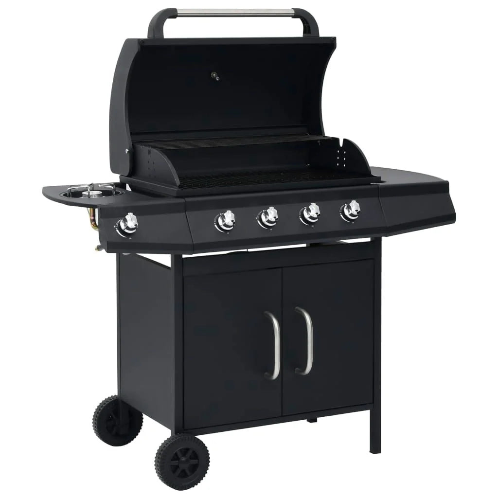 Grill gazowy Barbacoa 4+1 palniki czarny Vidaxl