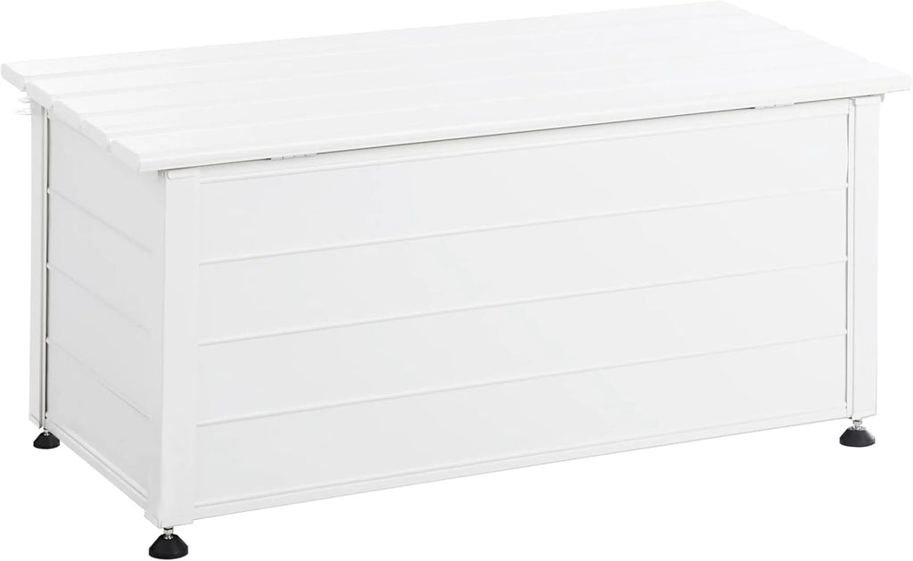 Beliani Aluminiowa skrzynia ogrodowa biała 113 x 50 cm Campalto