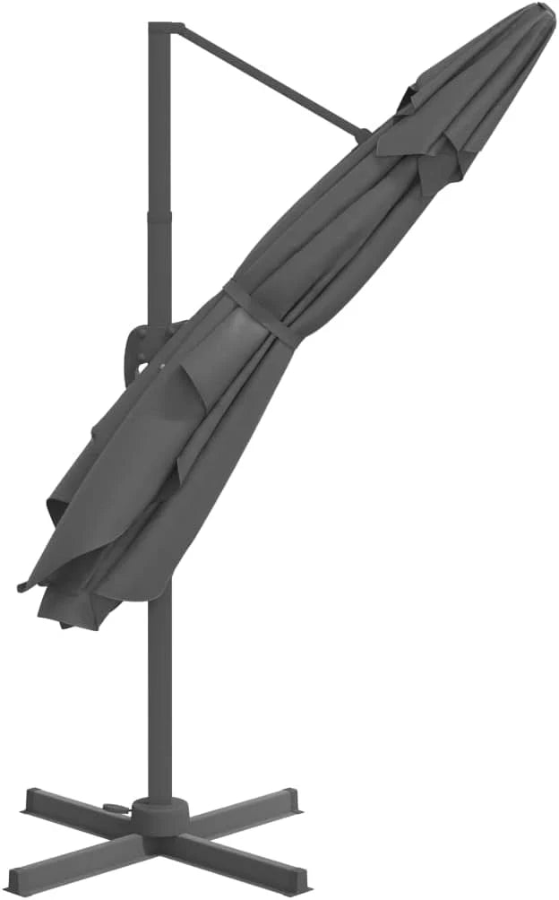 Parasol wspornikowy LED antracytowy, 400 x 300 cm
