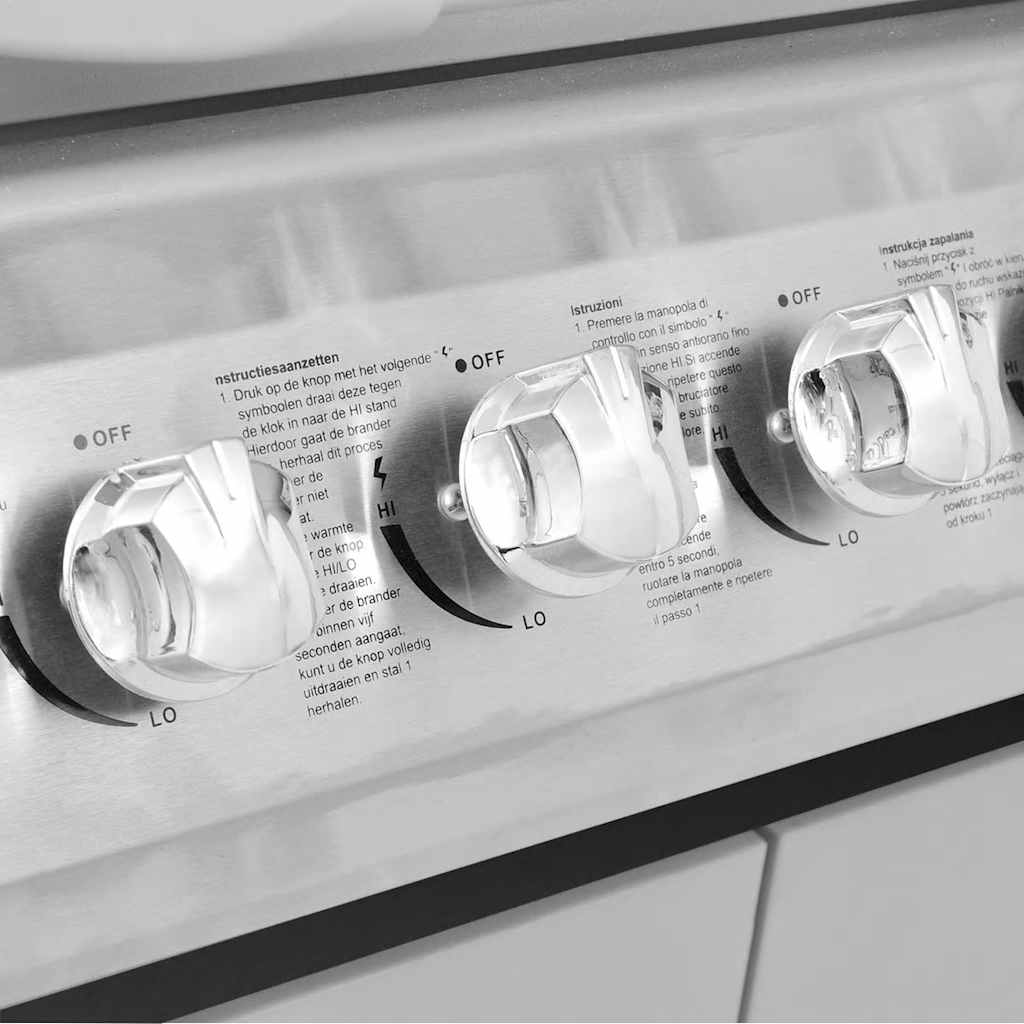 Grill gazowy 4+1 palniki, czarno-srebrny V8143, model 2026