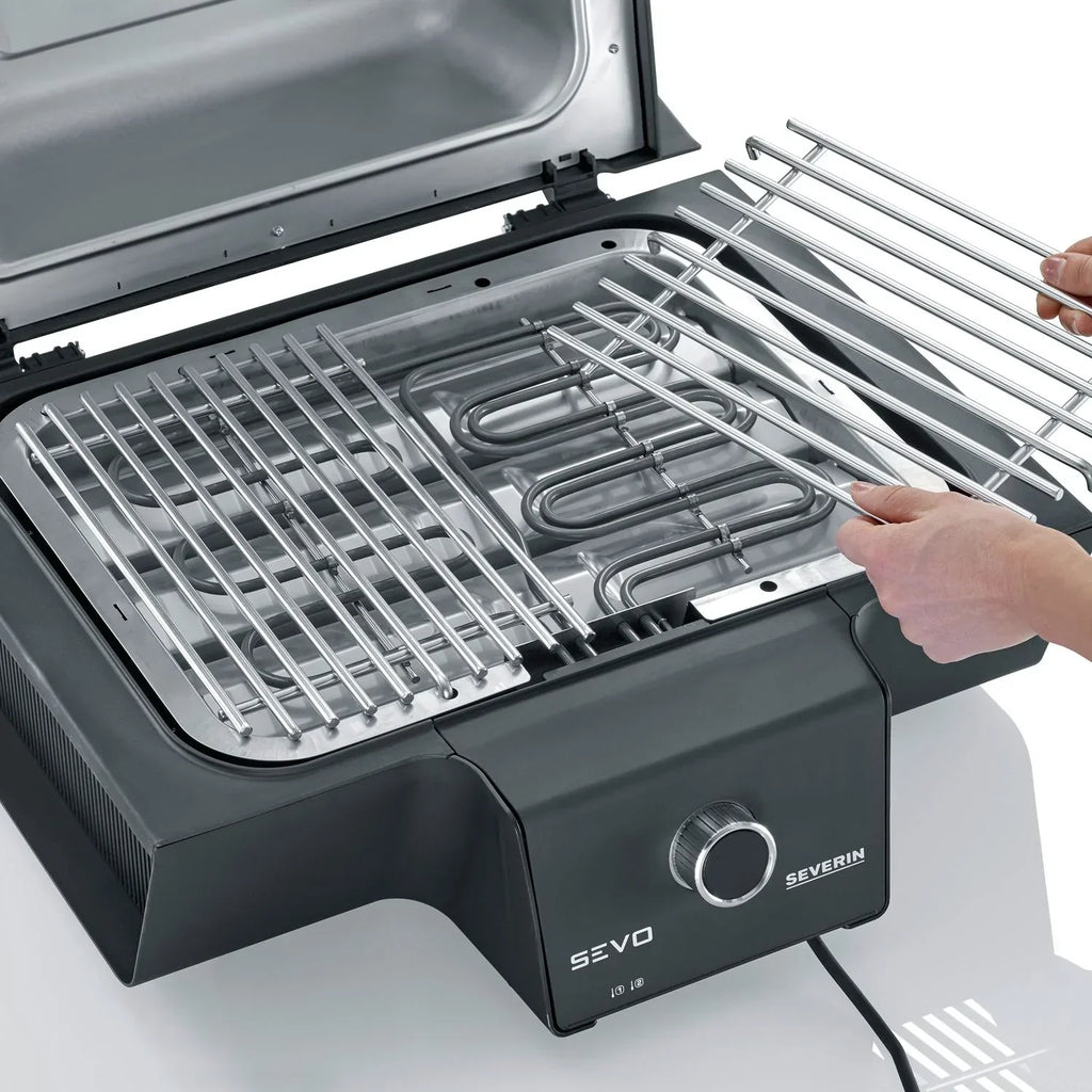 Grill elektryczny Barbacoa z cyfrowym wyświetlaczem OLED Sevo GT czarny PG 8106 Severin