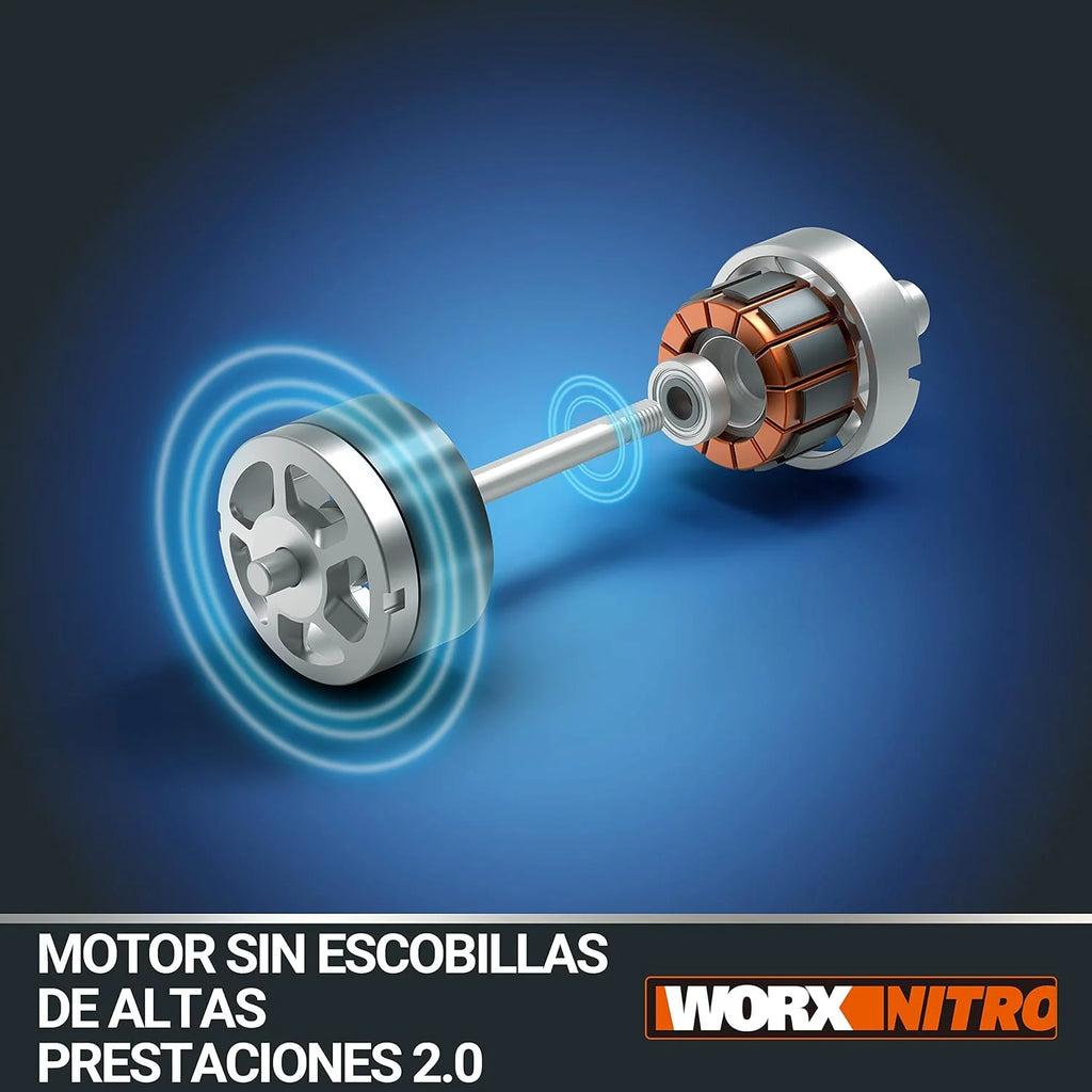WORX WG543E Dmuchawa do Liści 20V-4Ah Nitro, superlekka 1,7 kg, Silnik bezszczotkowy, 209 km/h, turbina o dużej objętości i prędkości, do czyszczenia ogrodów, ścieżek i działek, zawiera akumulator i ładowarkę