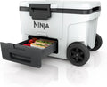 Ninja FrostVault Insulated Cooler with Dry Zone, on wheels, keeps ice for days, 68-can capacity, grey/white, FB245EUWH
