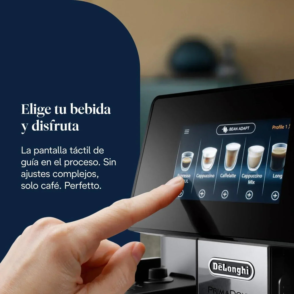 De'Longhi Perfetto Primadonna Soul ECAM612.55.SB Automatyczny ekspres do kawy i cappuccino z systemem mlecznym LatteCrema, technologią Bean to Cup, 18 napojami, sterowaniem z aplikacji