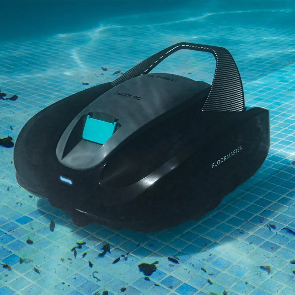 Cecotec Robot do czyszczenia basenu bezprzewodowy Conga Pooldroid 2000 FloorMaster. Czas pracy 100 min, Basen bez pochyłości, do 80m2, Maksymalna głębokość 2,5m, Pojemność 2,5L, Filtr o wysokiej wydajności