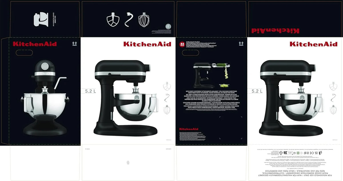 KitchenAid Heavy DUTY, planetarny z podnoszoną misą 5,2 L – czarny matowy 5 KSM55SXXEBM