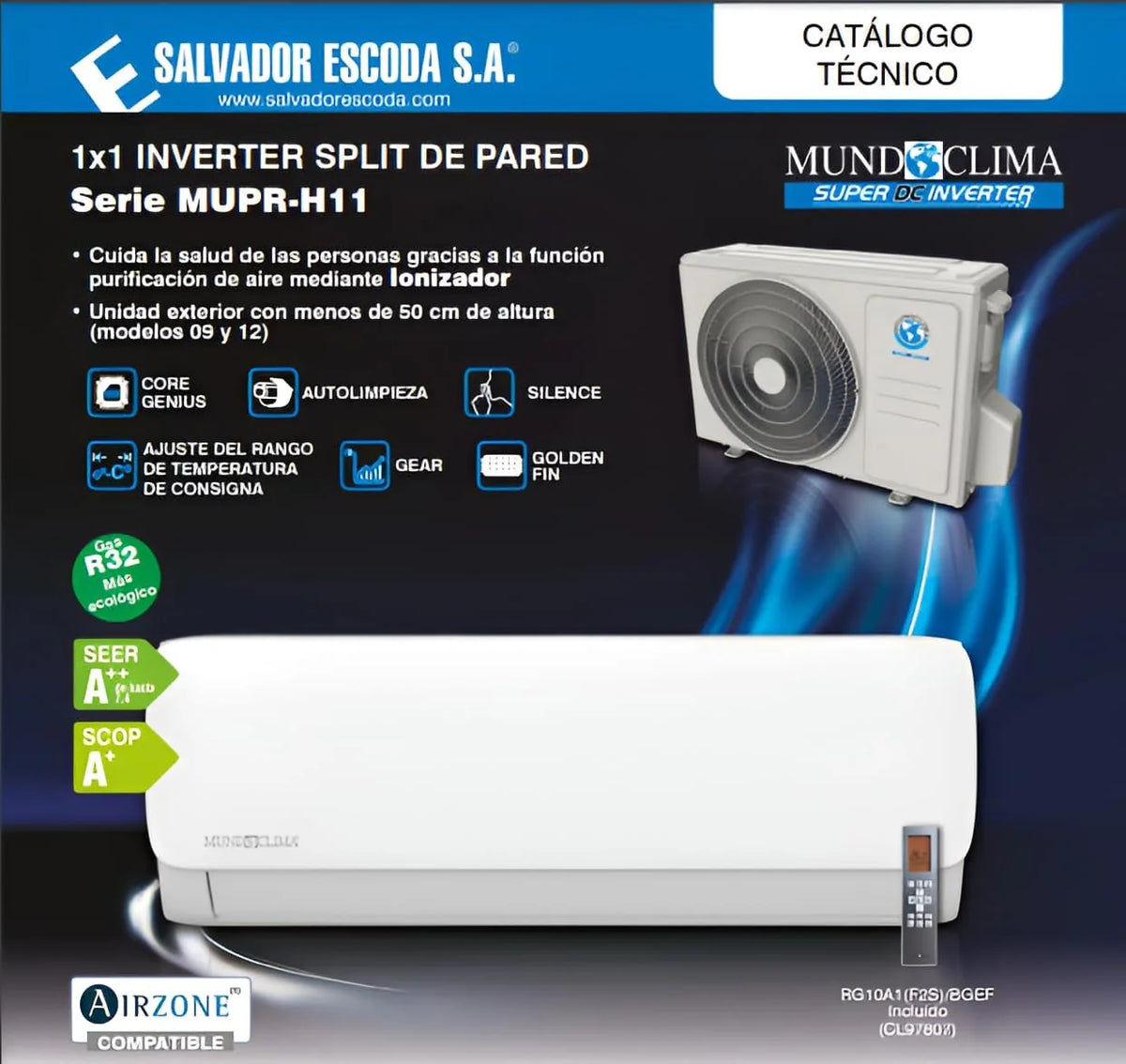EFIMARKET - MUNDOCLIMA MUPR-12-H11 - Klimatyzator 3500W