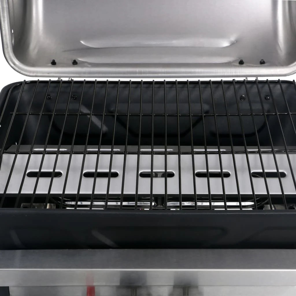Przenośny Grill Gazowy Z Półką Vidaxl, Czarno-Srebrny