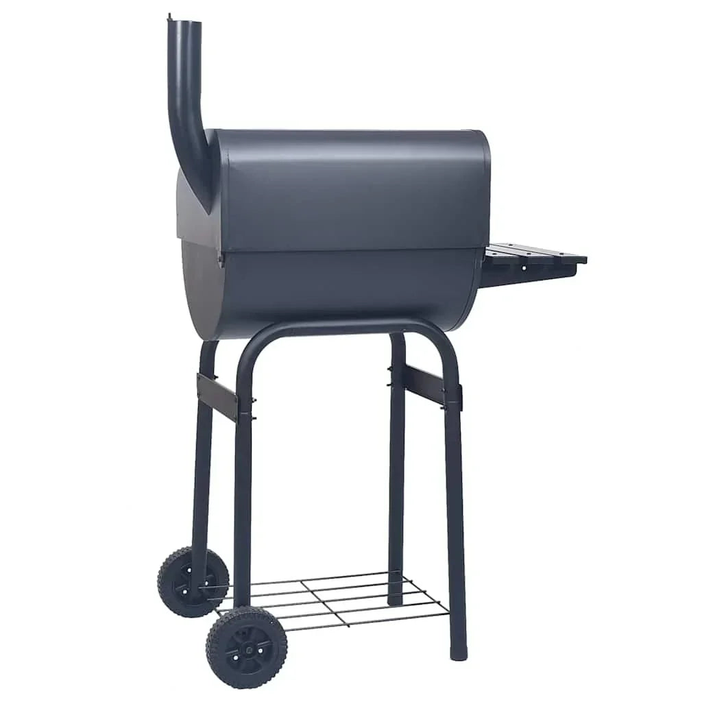 Grill Węglowy Z Wędzarnią I Dolną Półką Czarny Vidaxl