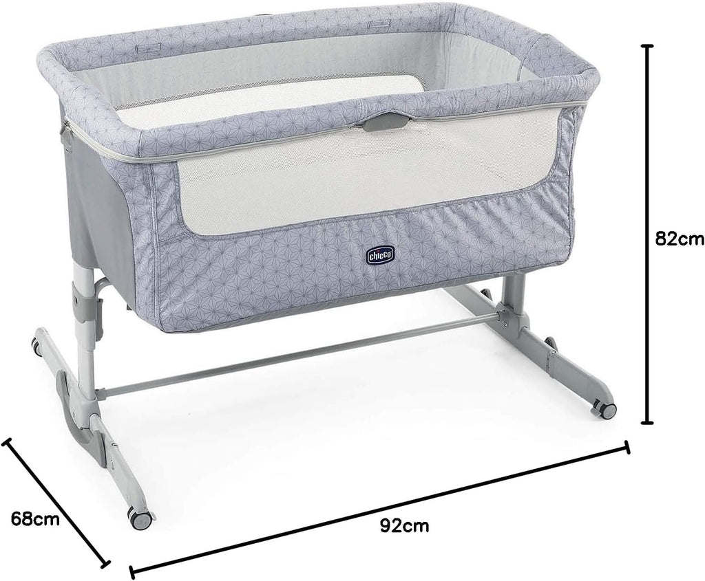 Chicco Next2Me Dream Dostawka Dziecięca - Do Wspólnego Spania z Dzieckiem, Materac, Funkcja Bujania, Otwierany Bok, Regulacja Wysokości, Okienka z Siateczki, Kółka i Torba Podróżna, 0-6 miesięcy, 9 kg