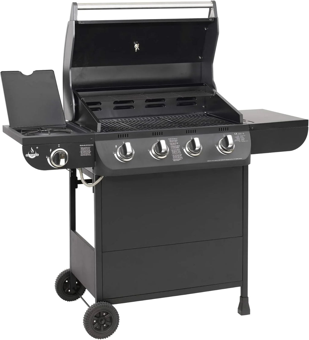 Grill gazowy „COLUMBUS” 4 + 1 palnik El Fuego® BBQ grill na kółkach, grill gazowy Barbecue AY 563