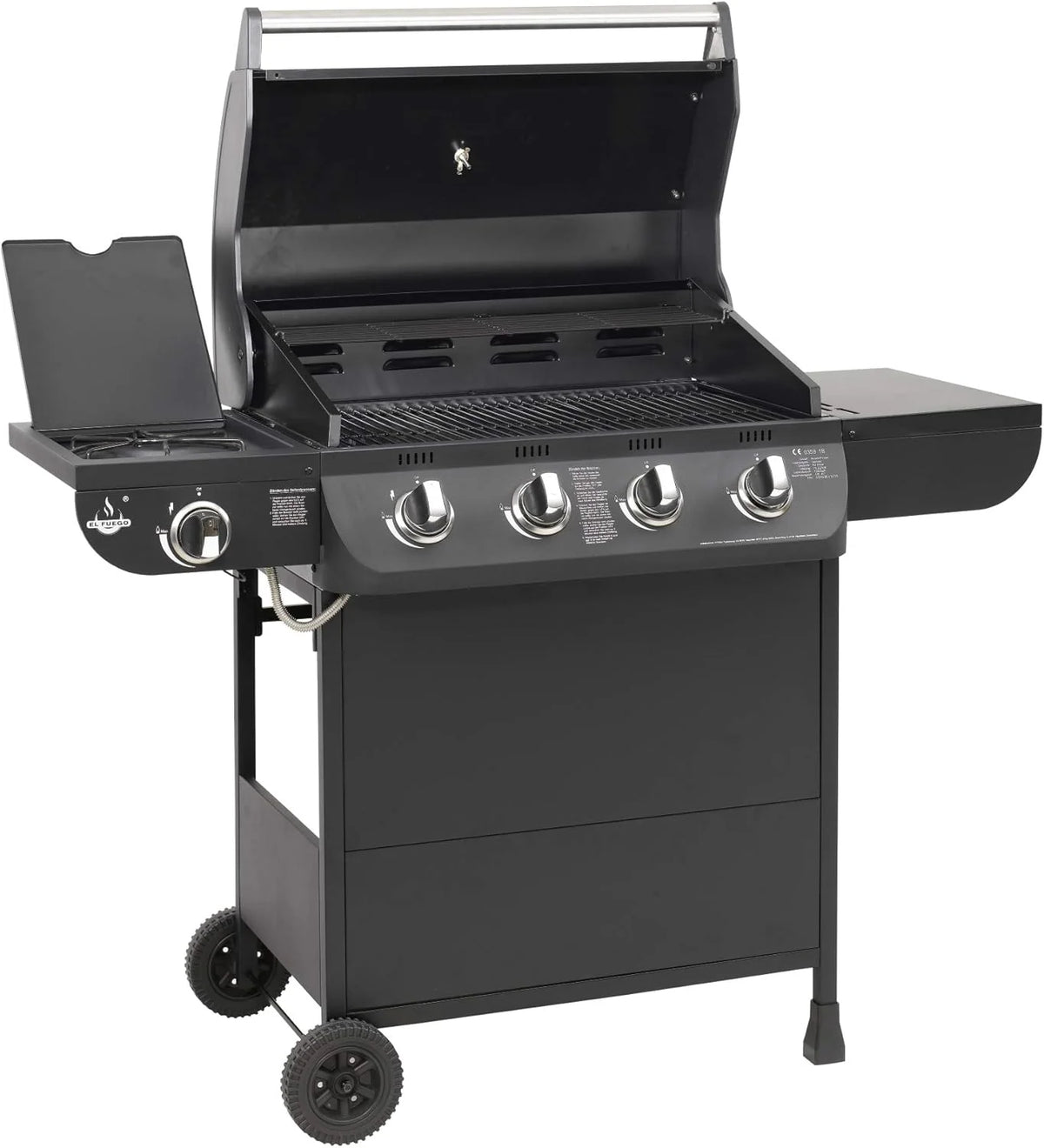 Grill gazowy „COLUMBUS” 4 + 1 palnik El Fuego® BBQ grill na kółkach, grill gazowy Barbecue AY 563