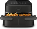 Philips Ovi Dual Basket z parą - Wyjątkowe funkcje gotowania Steamfry, Gotowania na parze, Airfry - 19 sposobów gotowania; pojemność 9L (3L + 6L), RapidAir Plus, automatyczne SteamClean (NA550/00)