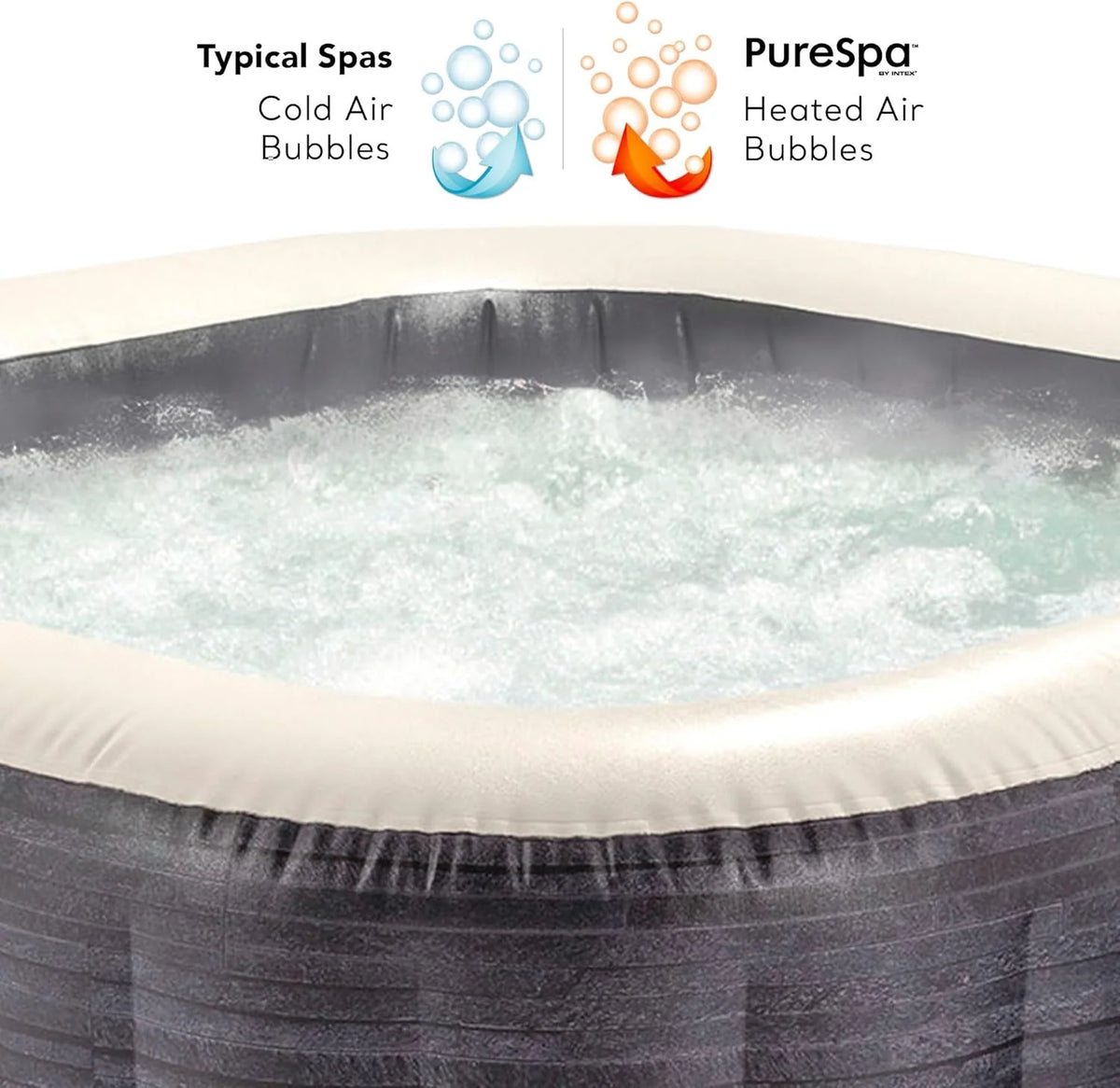 Nadmuchiwane kwadratowe spa Intex Greystone Deluxe dla 4 osób, 175x175x71 cm, grzałka 2200 W, bąbelki ciepłego powietrza, generator chloru, filtr S2 (1741 l/h), akcesoria w zestawie (55093)