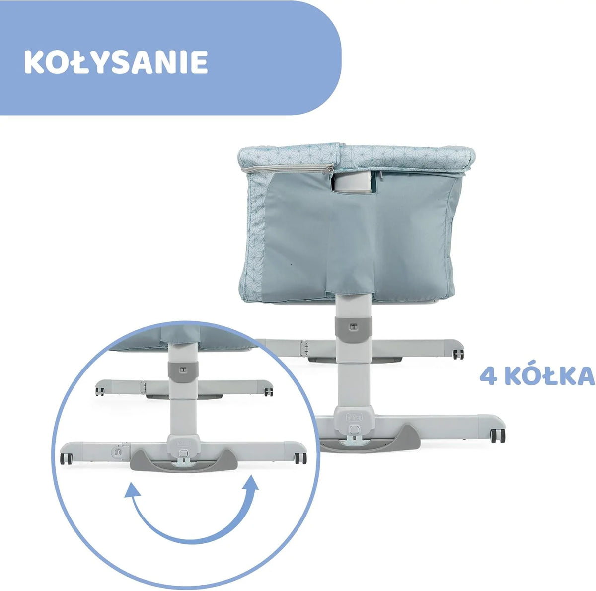 Chicco Next2Me Dream Dostawka Dziecięca - Do Wspólnego Spania z Dzieckiem, Materac, Funkcja Bujania, Otwierany Bok, Regulacja Wysokości, Okienka z Siateczki, Kółka i Torba Podróżna, 0-6 miesięcy, 9 kg