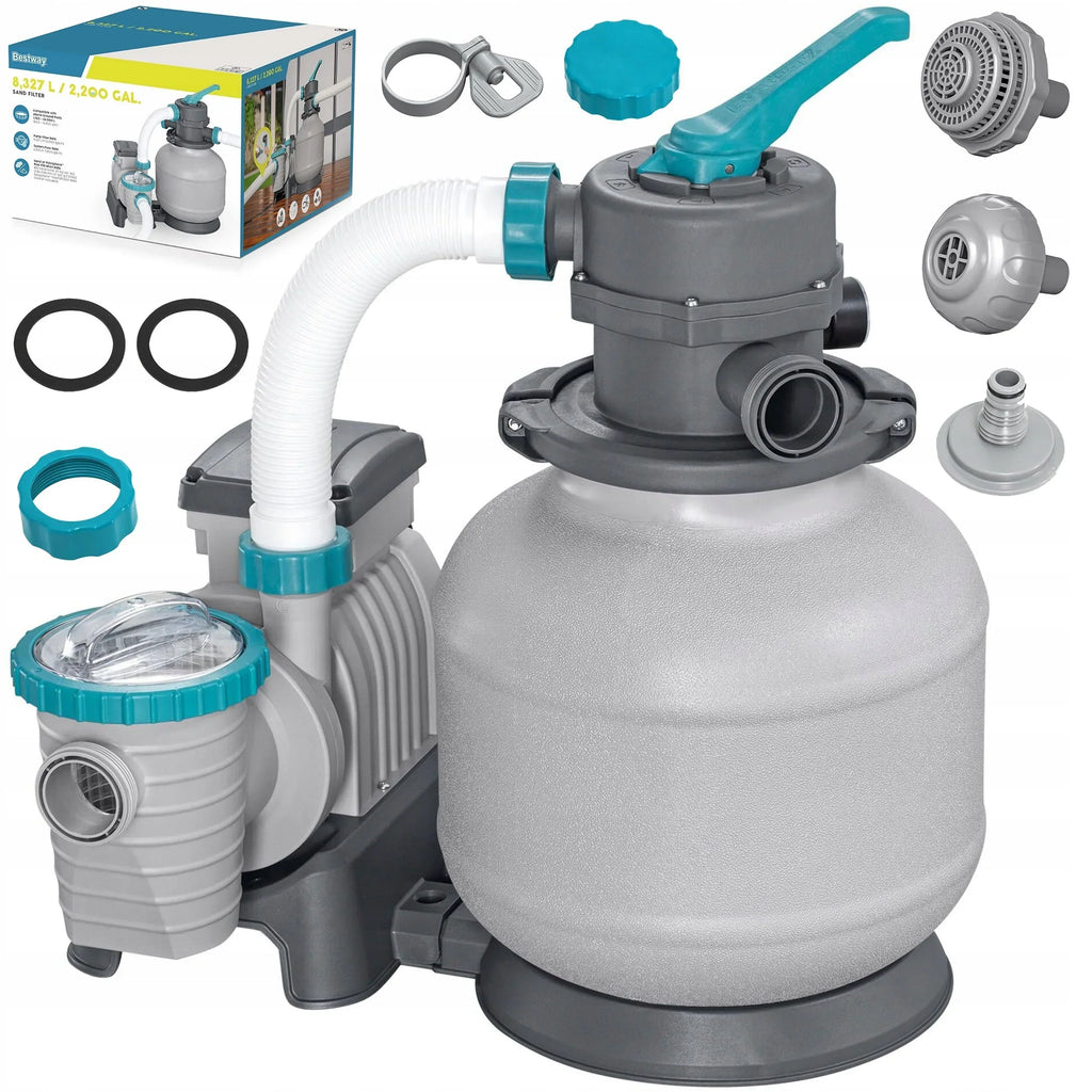 Bestway pompa piaskowa do basenu, filtr do basenów, 11355 L/h, złączki, węże