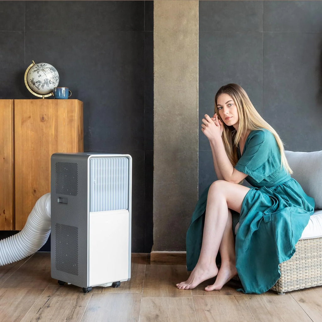 Cecotec Klimatyzator przenośny z pilotem i pompą ciepła ForceClima 12650 Style Heating. 12000 BTU, ekran LED, dotykowy, 5 trybów, 2 prędkości, osuszacz, timer, 28m2
