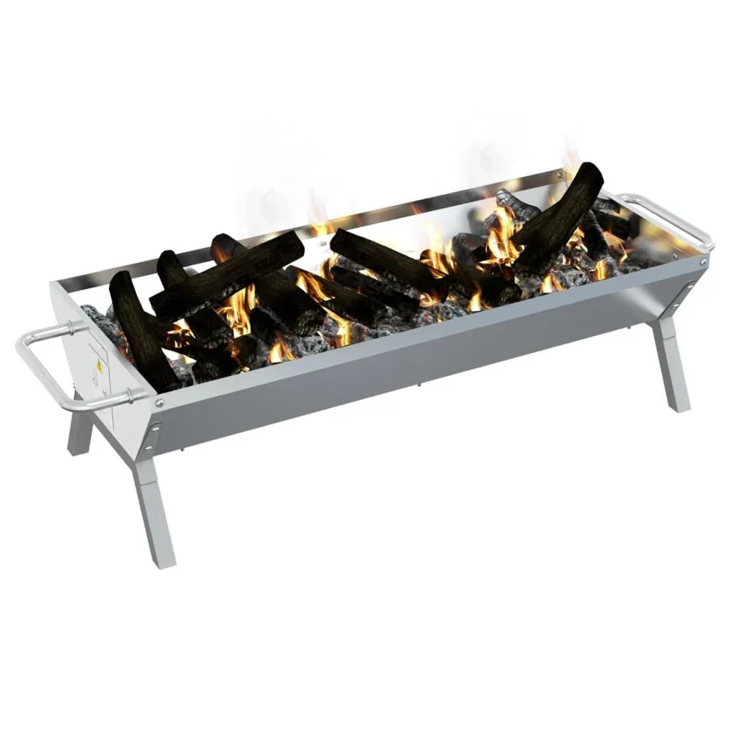 Taca na Grill Ze Stali Nierdzewnej Srebrna 118x42x30,5 cm Vidaxl