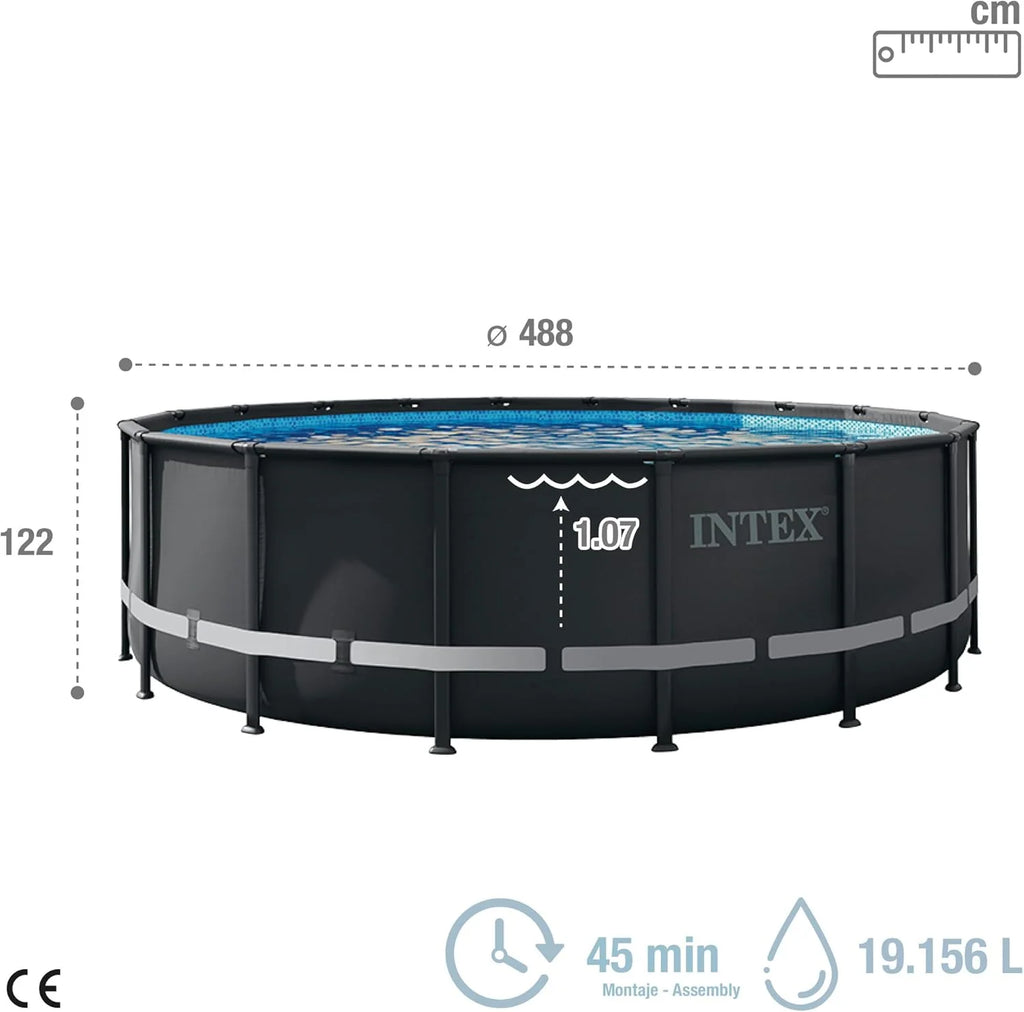 Intex Basen stelażowy okrągły Ultra XTR Frame 488x122 cm z pompą filtrującą (55216)