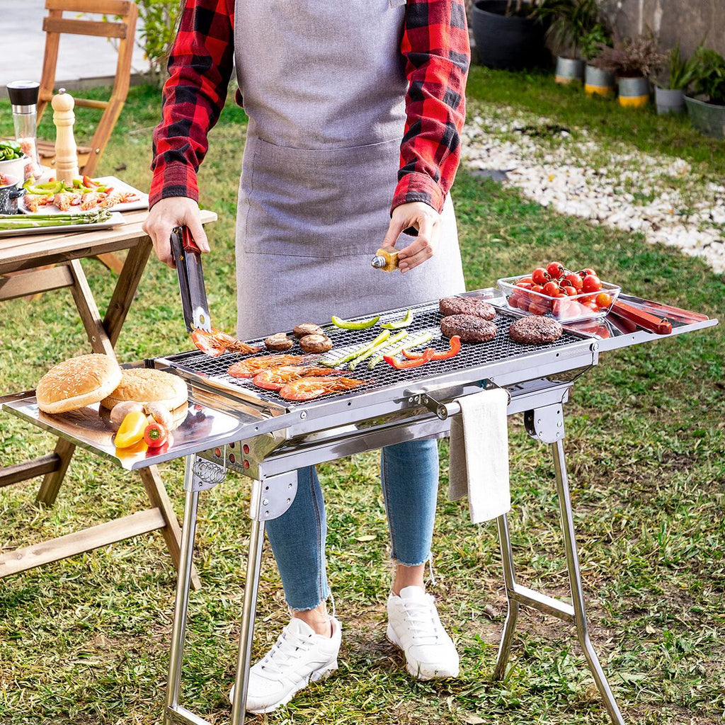 Składany Grill Węglowy Ze Stali Nierdzewnej Innovagoods Stal Nierdzewna Stal