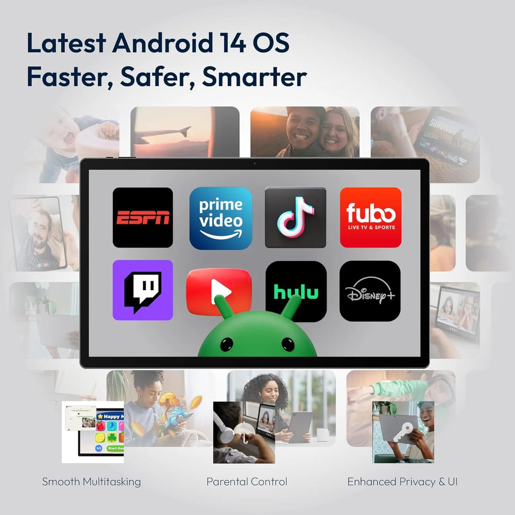 Tablet MESWAO 15,6 cala, najnowszy model 2025 Mes-B3, duży tablet z ekranem IPS, ośmiordzeniowy procesor Helio G99, 6 GB RAM + 128 GB ROM (1 TB TF), 12000 mAh, BT5.0, Wi-Fi 2.4G/5G, Android 14, aparat 32 MP
