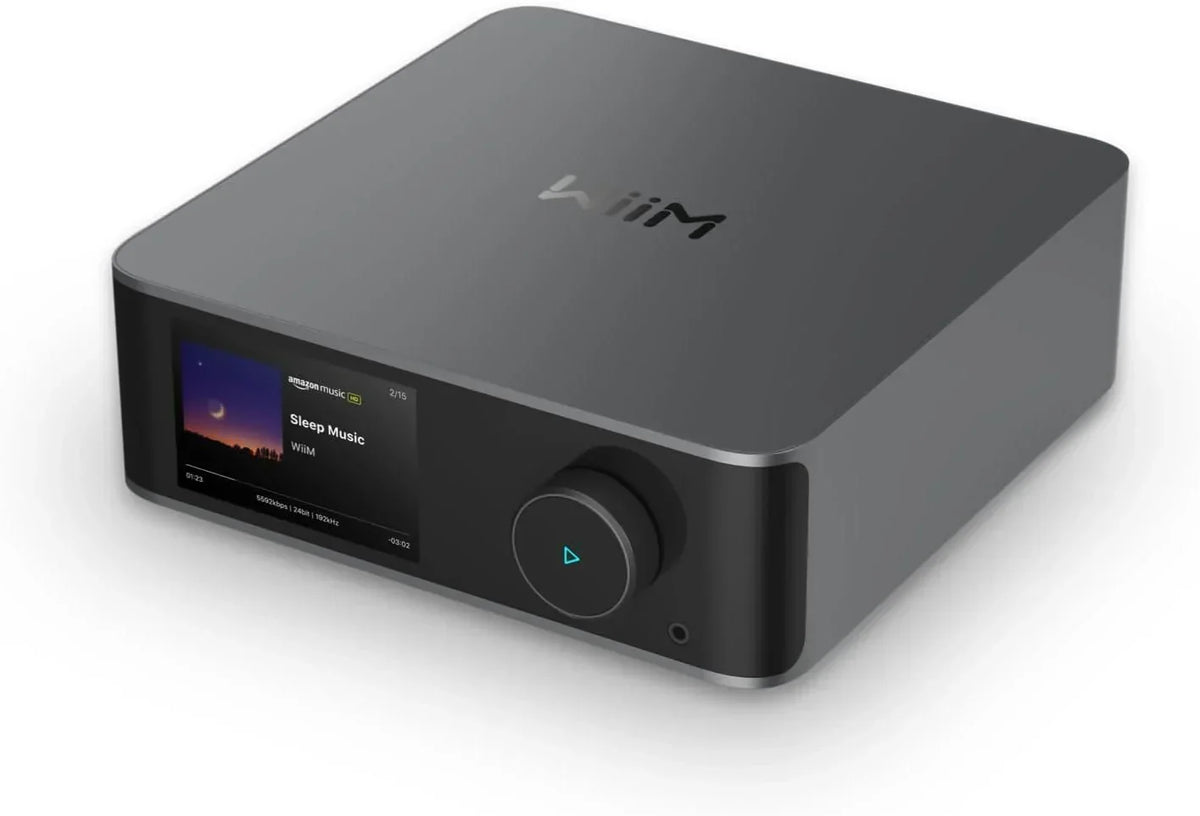 WiiM Ultra Music Streamer, cyfrowy przedwzmacniacz, 3,5-calowy ekran dotykowy, kompatybilny z Google Cast, Alexa, odtwarza Spotify, Amazon Music, Tidal, HDMI ARC, wejście Phono, wyjście słuchawkowe, szary