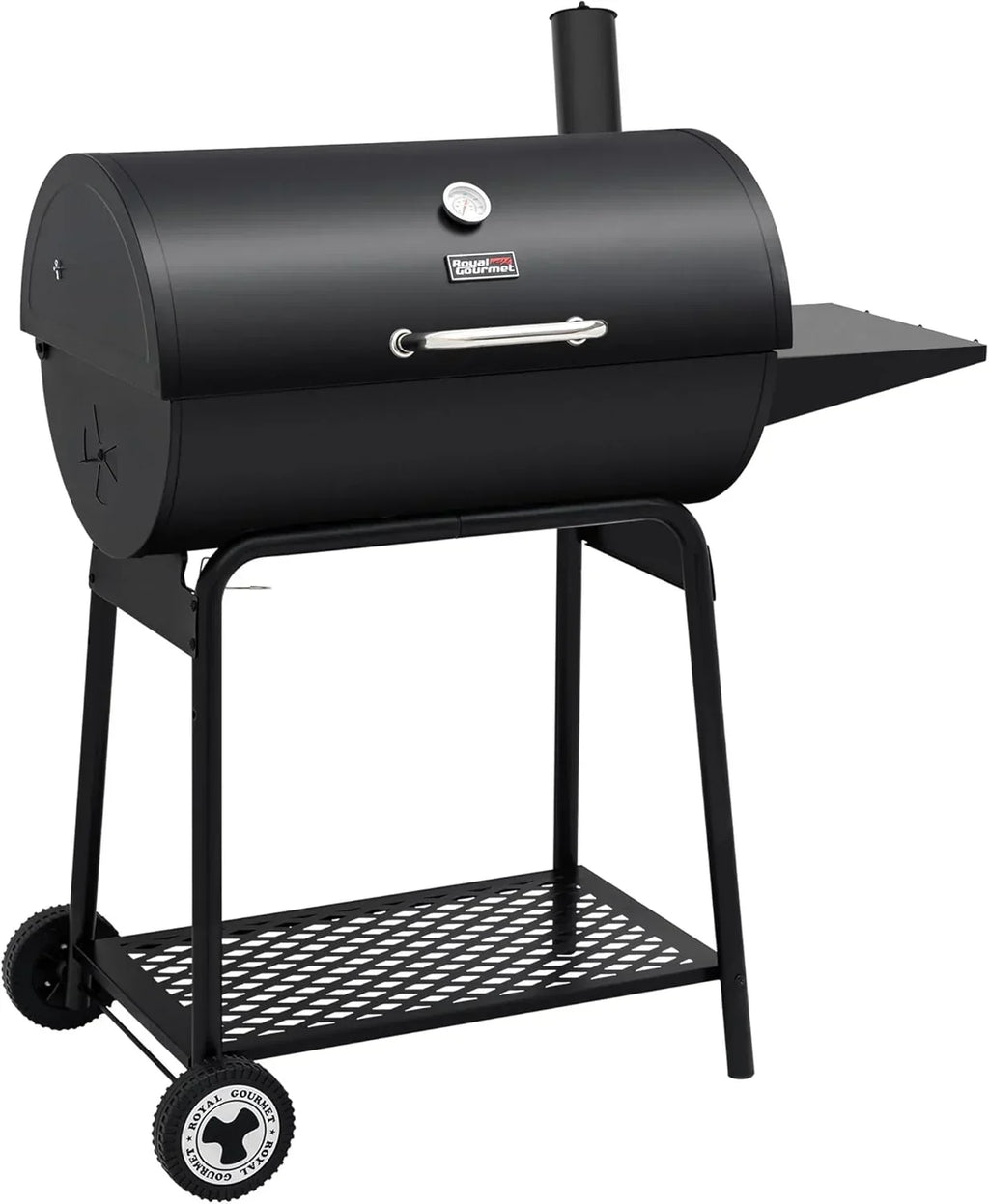Grill węglowy Royal Gourmet CC1830 30 cali z bocznym stolikiem, grill zewnętrzny z 627 calami kwadratowymi powierzchni do gotowania na ogród, patio i imprezy, czarny, 2026