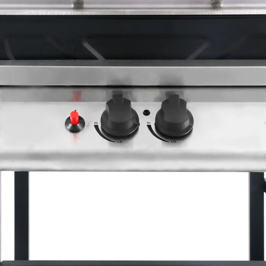 Przenośny Grill Gazowy Z Półką Vidaxl, Czarno-Srebrny