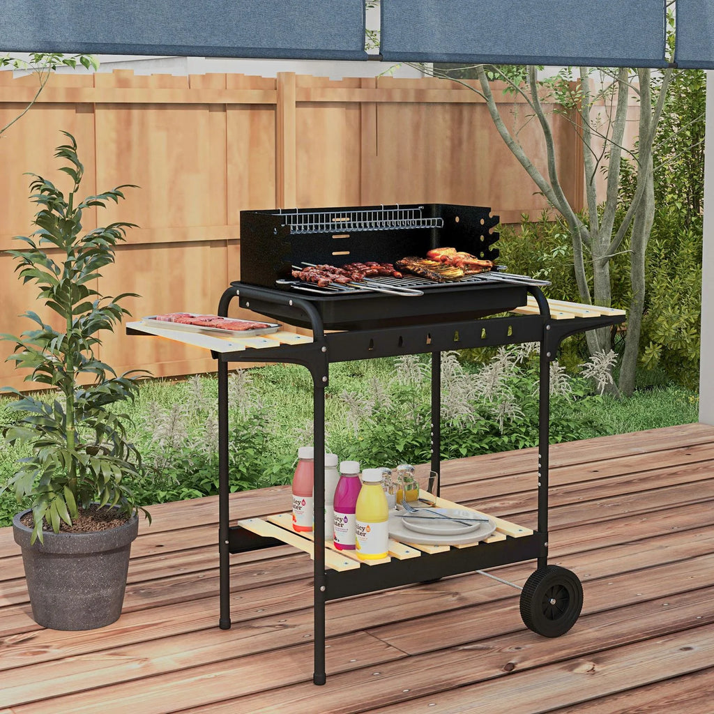 Grill węglowy Outsunny Metal Pine, 103x47x95 cm, czarny