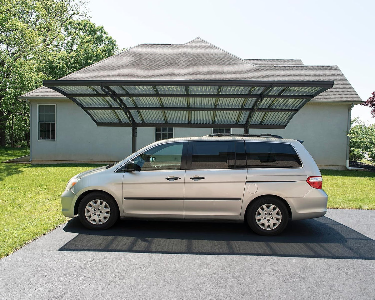 Carport Canopia by Palram Arizona 5000 z poliwęglanu, wytrzymałe i nierdzewne aluminium, które chroni samochód przed światłem słonecznym