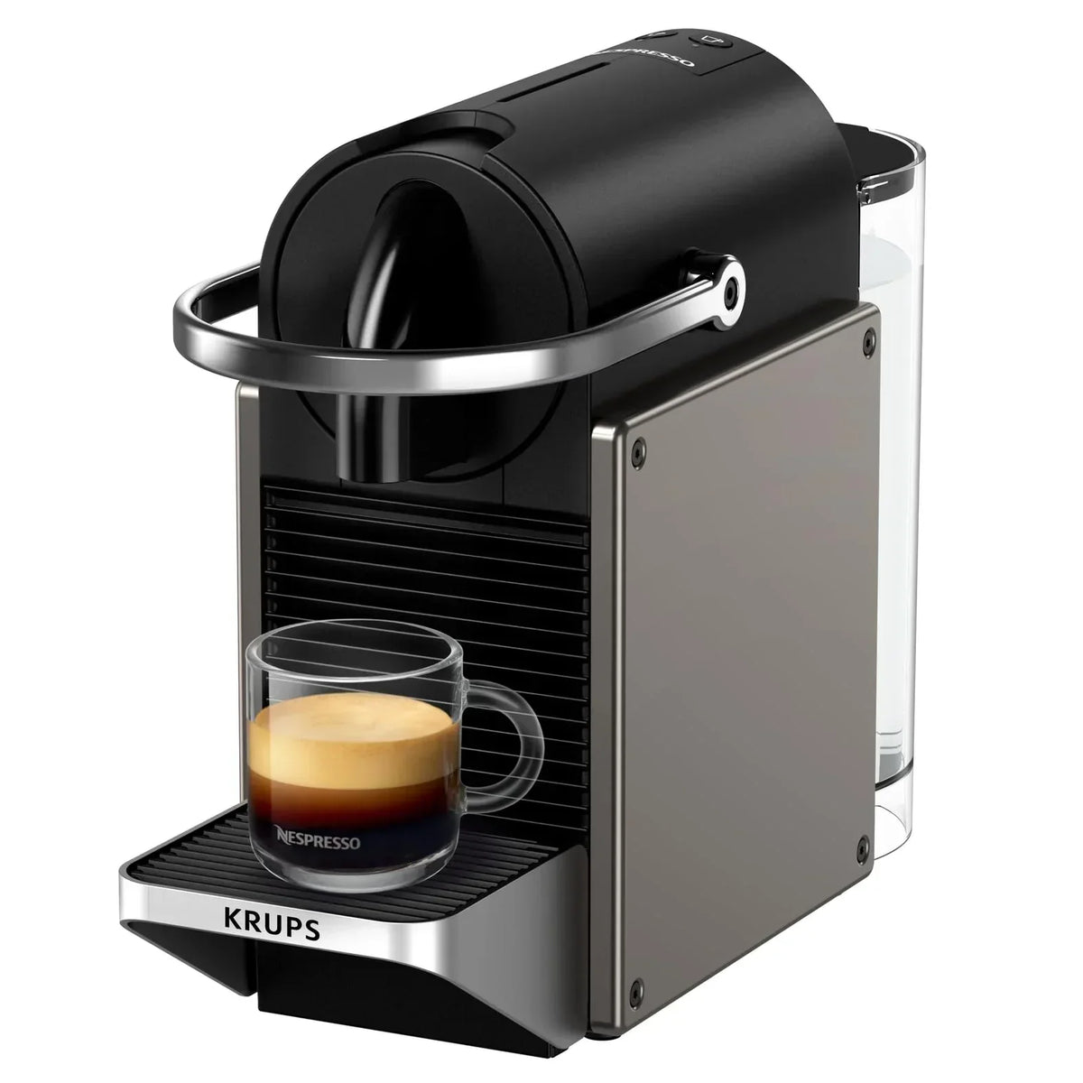 2025 Ekspres do kawy na kapsułki Krups Nespresso Pixie Redesign | Espresso i Lungo | Styl industrialny | Niskie zużycie energii | Automatyczne wyłączanie | Regulowana tacka | Kapsułki nadające się do recyklingu | Model XN306T