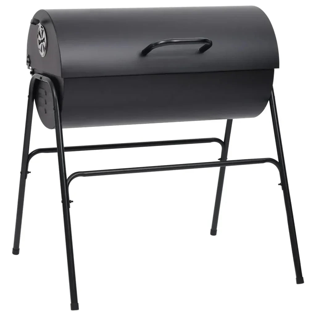 2026 Grill z 2 czarnymi rusztami do gotowania – Przenośny grill o wymiarach 80x95x90 cm ze stali