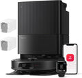 roborock Robot Odkurzający QV 35A Zestaw, 8000Pa Siła ssania, Dwa obrotowe mopy z funkcją podnoszenia, Szczotki zapobiegające plątaniu się włosów, Technologia reaktywna do unikania przeszkód, Nawigacja i mapowanie, Czarny