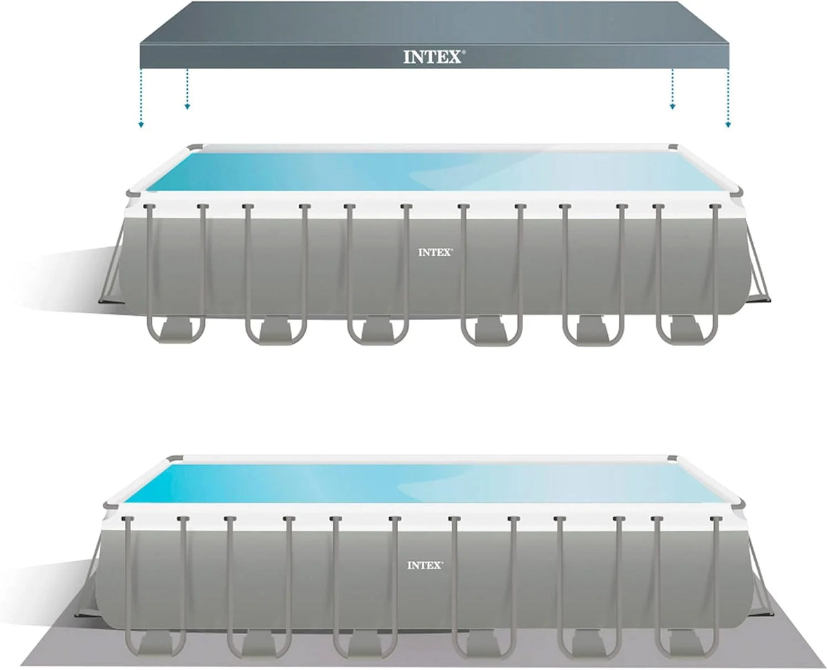 INTEX 55222 - Basen rozporowy 732x366x132 cm Pakiet Deluxe + pompa filtrująca z chlorinatorem